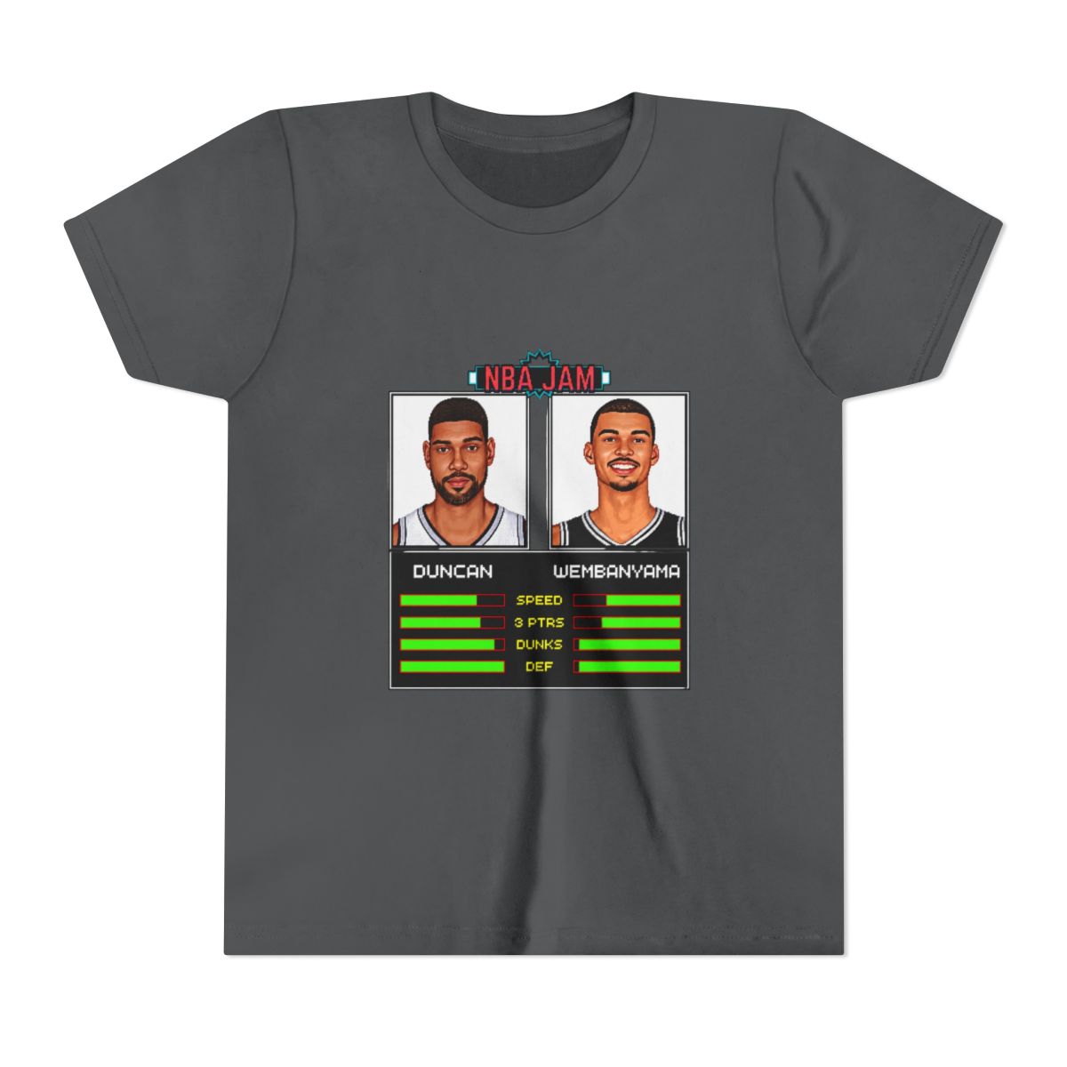 Duncan & Wembanyama - NBA Jam Edition Kids T Shirt | Victor Wembanyama - alternate angle 4, merchandise