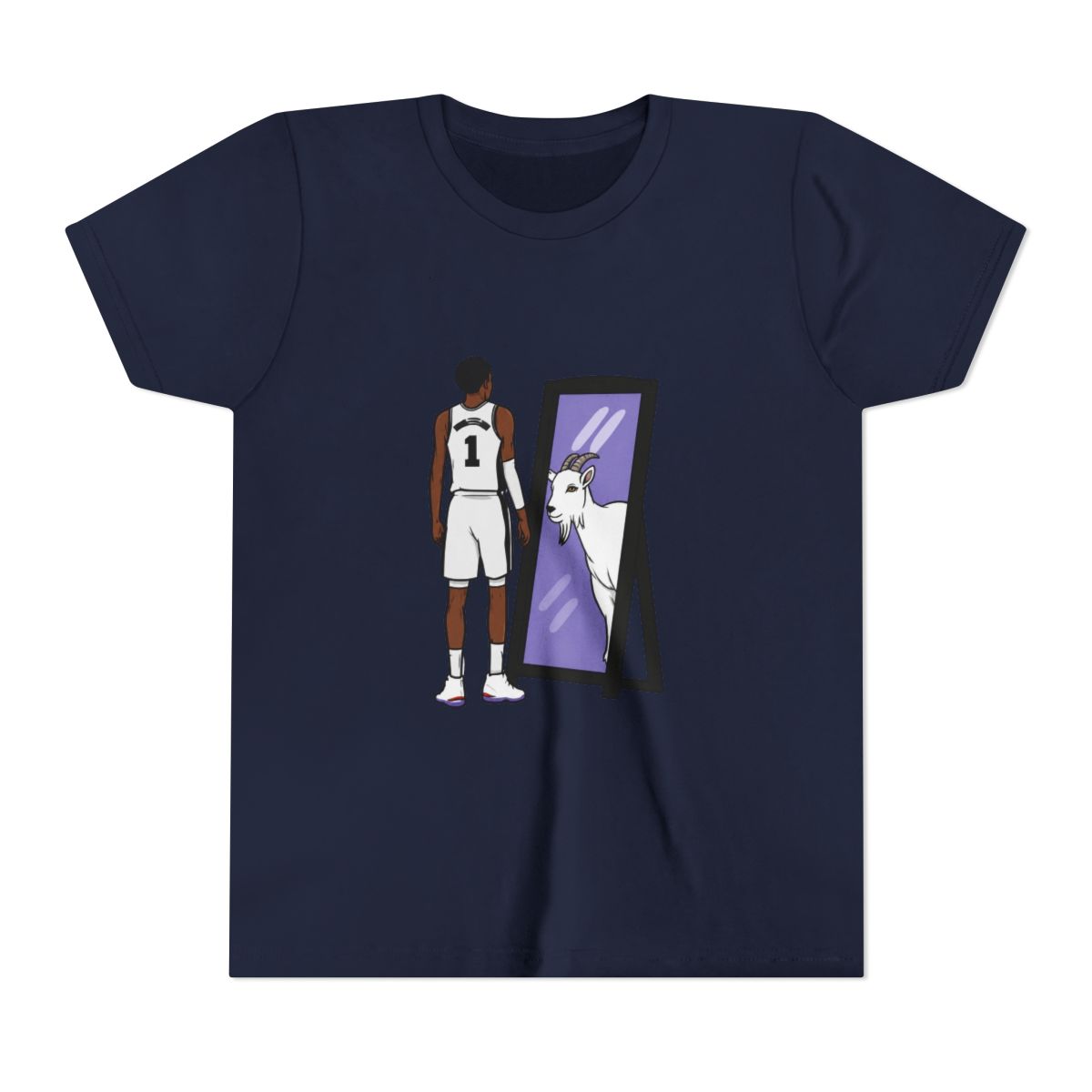 Victor Wembanyama Mirror GOAT Kids T Shirt - alternate angle 2, merchandise
