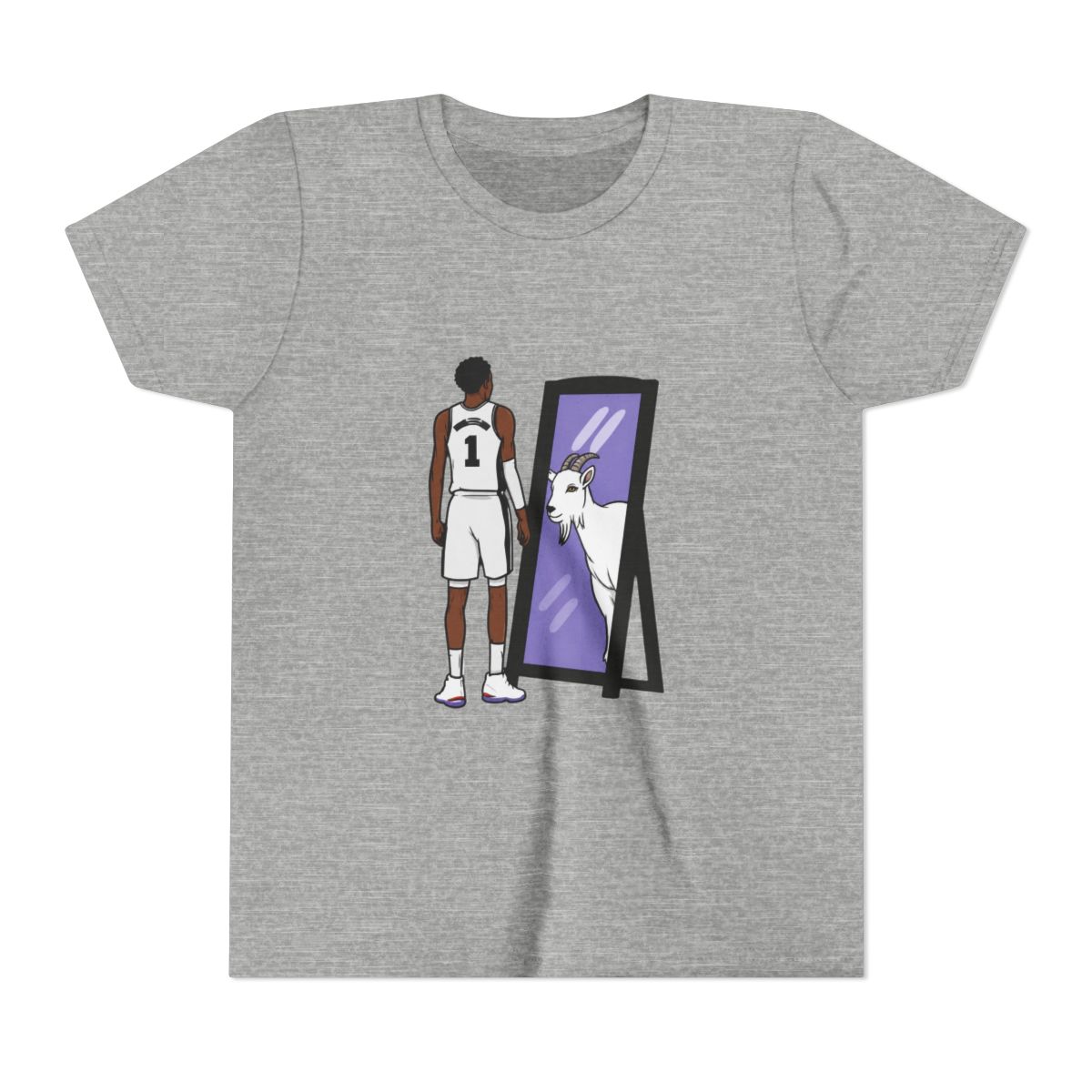 Victor Wembanyama Mirror GOAT Kids T Shirt - alternate angle 4, merchandise