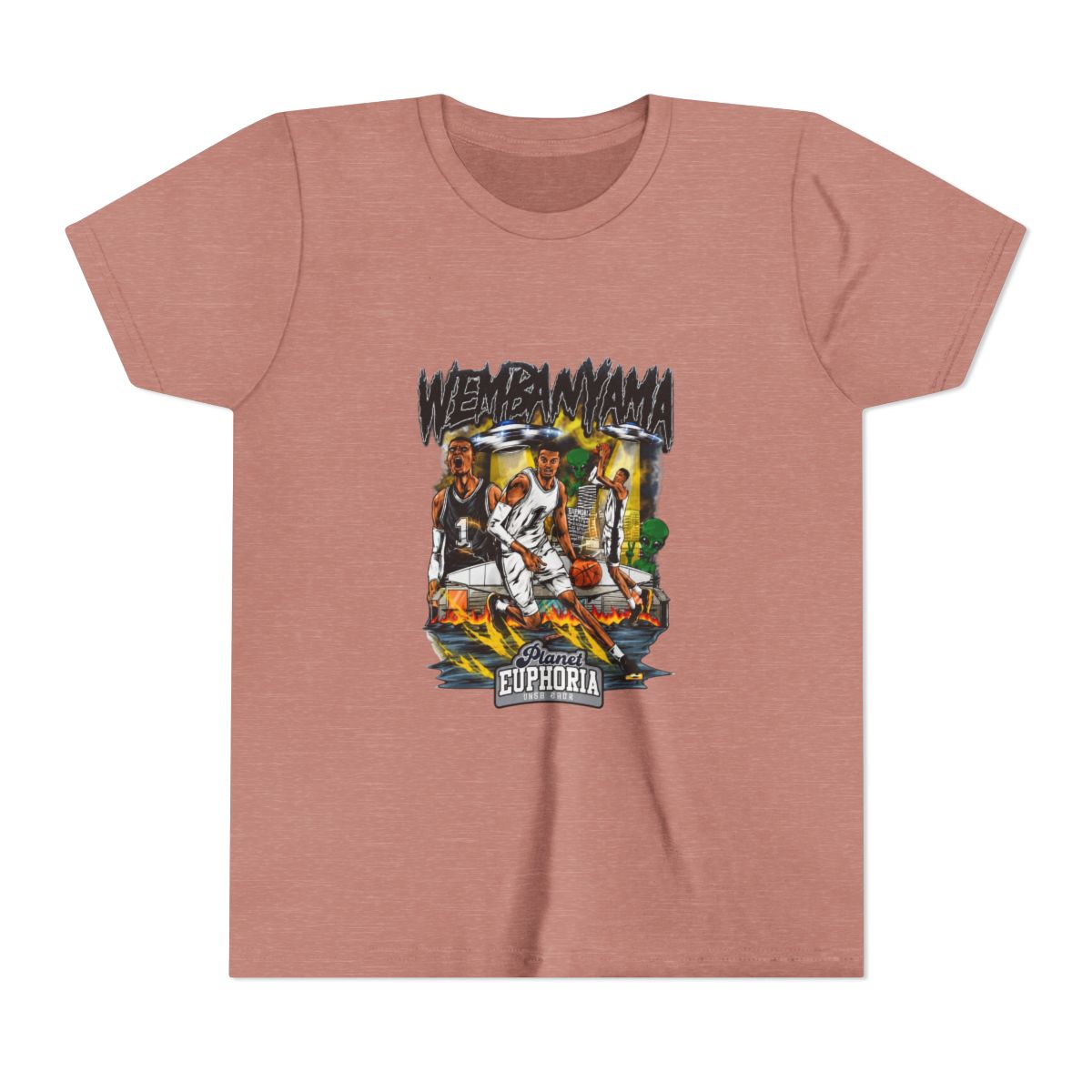 Victor Wembanyama San Antonio Collage Kids T Shirt - alternate angle 2, merchandise