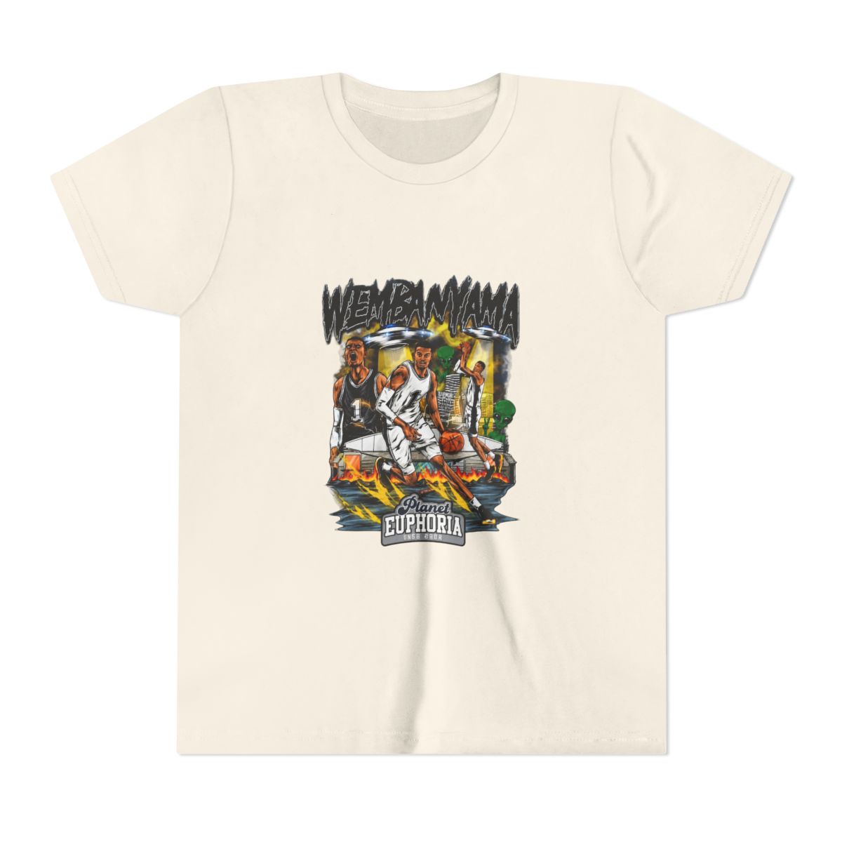 Victor Wembanyama San Antonio Collage Kids T Shirt - alternate angle 3, merchandise